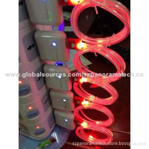 LED Lighting Cables for iPhone 5/5S/5C, 1 Meter Data Sync Power Charger